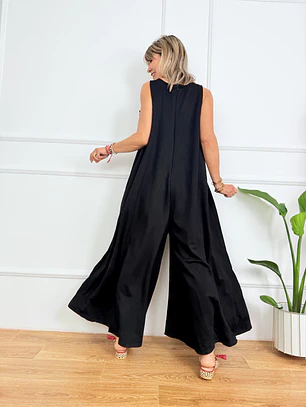 Peonies Jumpsuit 8186 Black