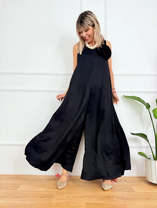 Peonies Jumpsuit 8186 Black