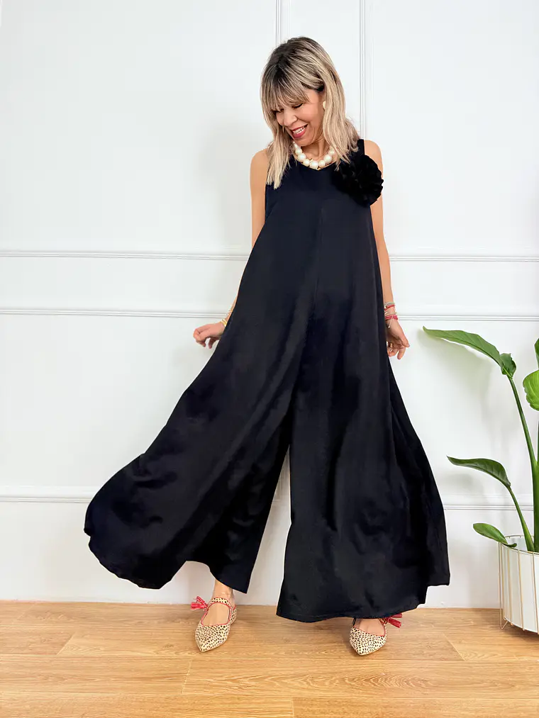 Peonies Jumpsuit 8186 Black 1