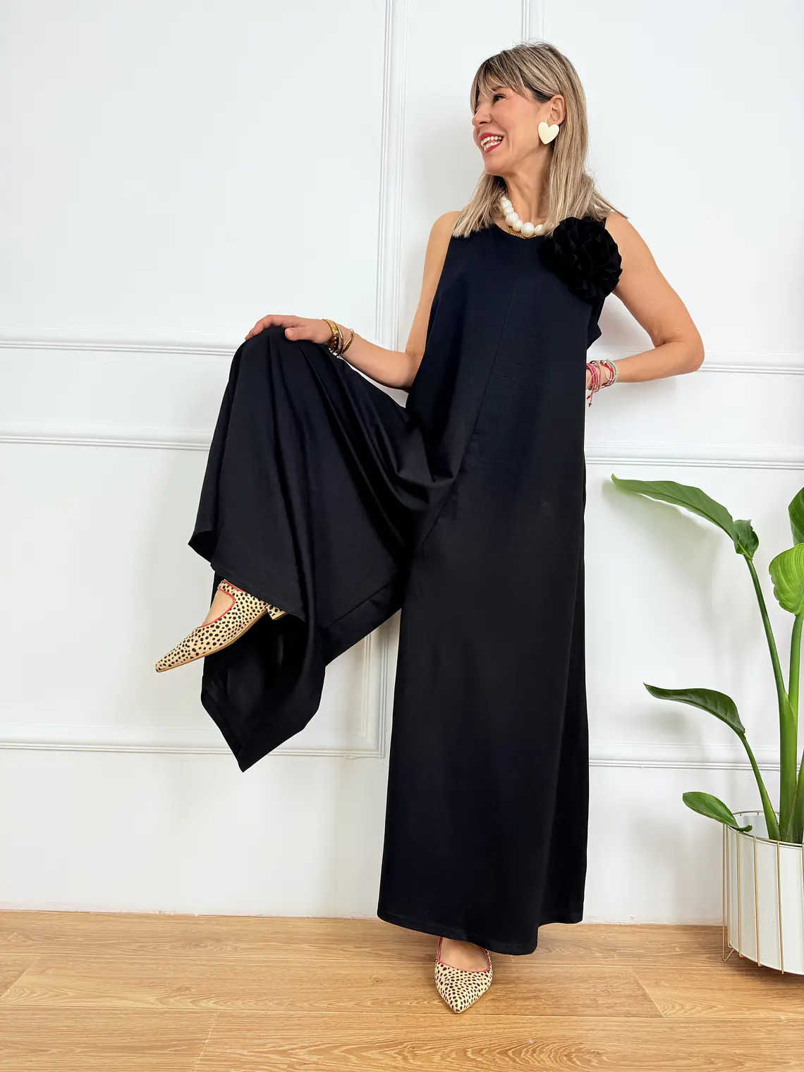 Peonies Jumpsuit 8186 Black 3