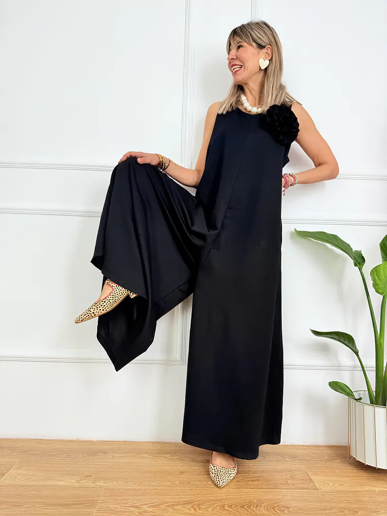 Peonies Jumpsuit 8186 Black 3