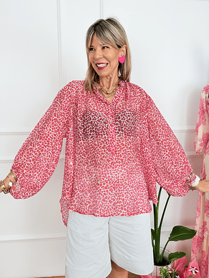 Lux shirt 233601 pink leopar