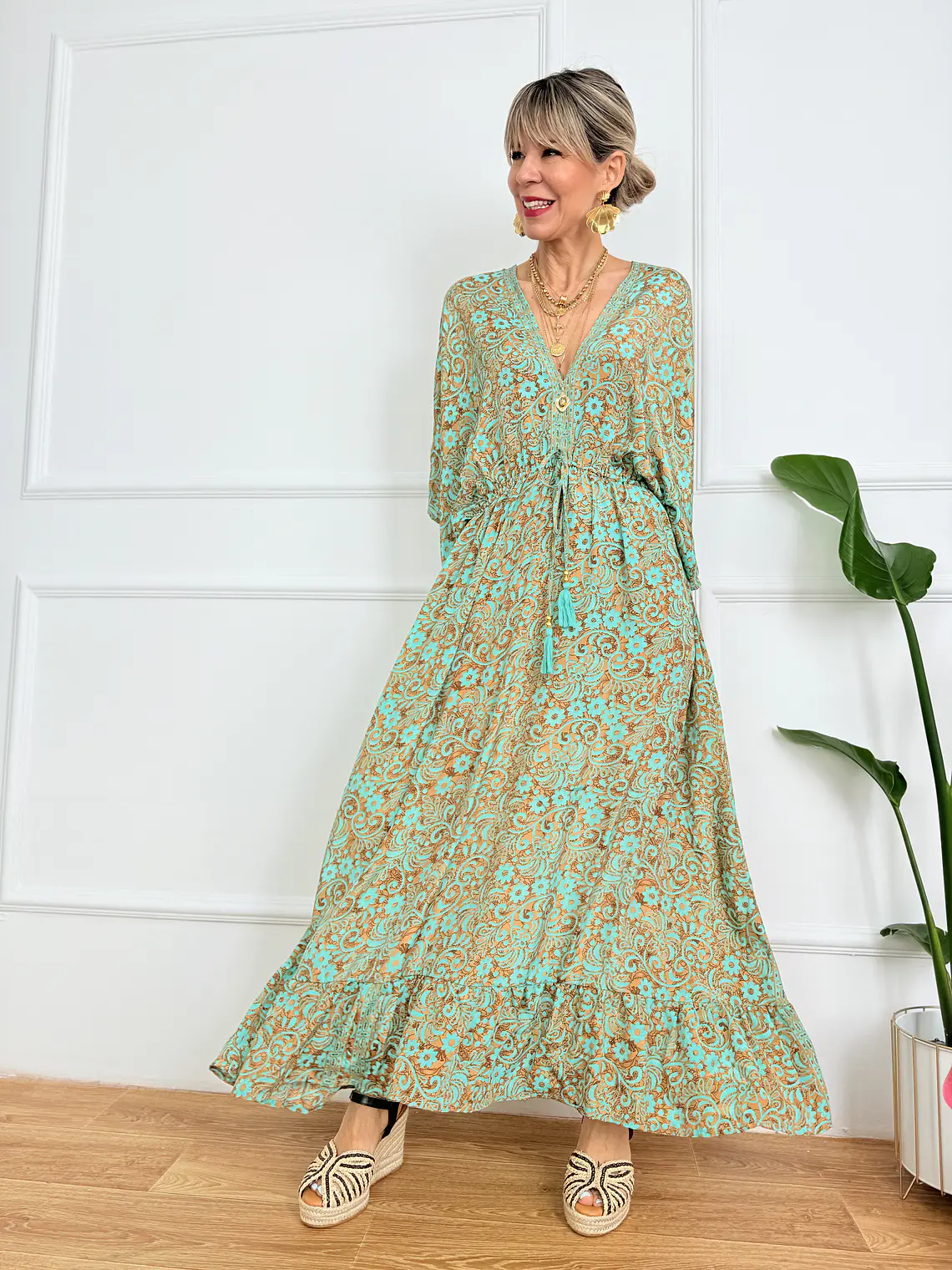 Devesh dress 1018 brown6 1