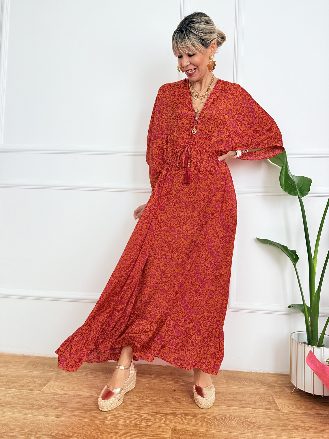 Devesh dress 1018 orange4 1