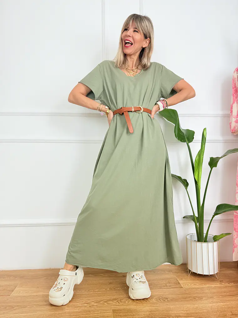 Omnia dress 23644 chaki 1