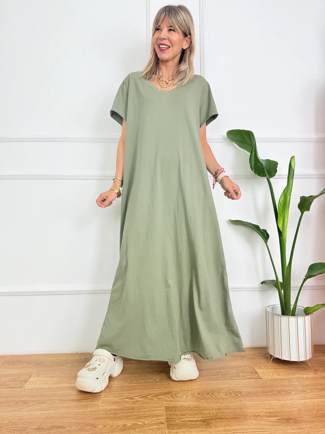 Omnia dress 23644 chaki 4
