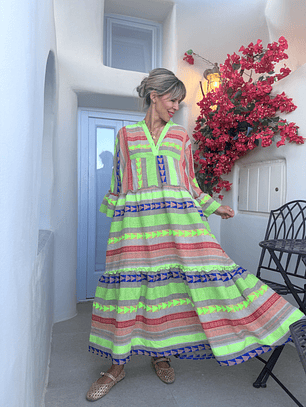 Athena dress EF112 green/blue