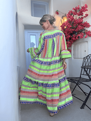 Athena dress EF112 green/blue