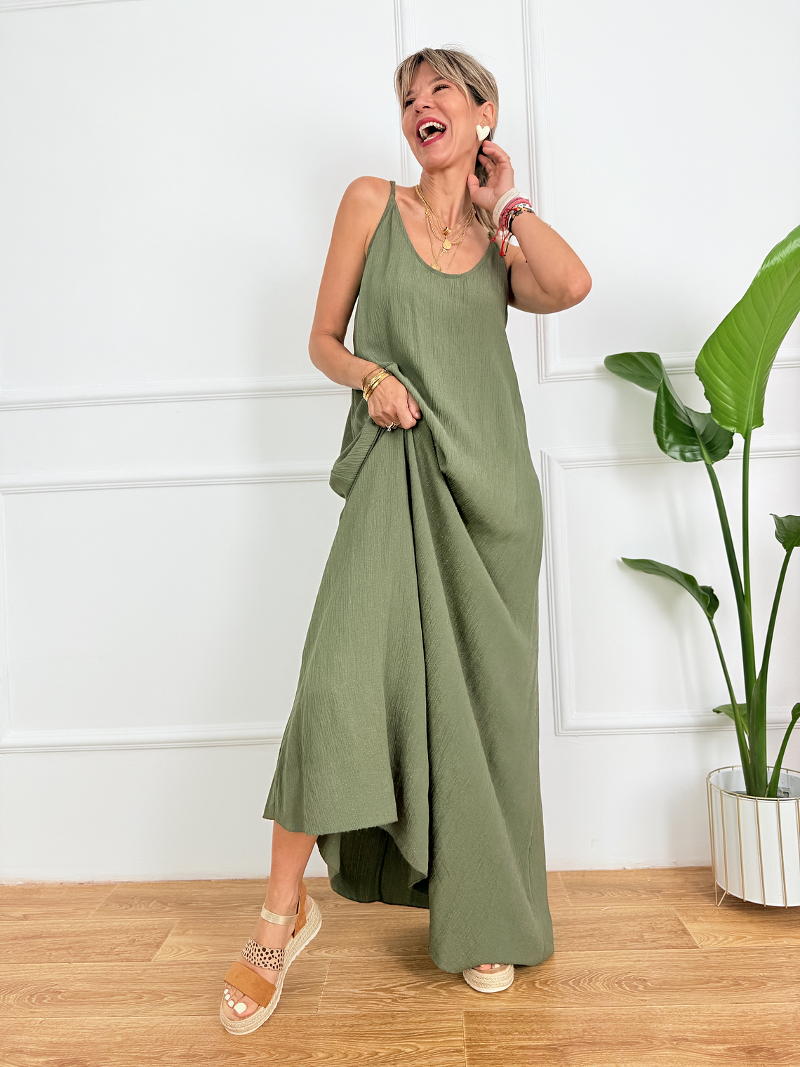 Clara dress 41396 Chaki 3