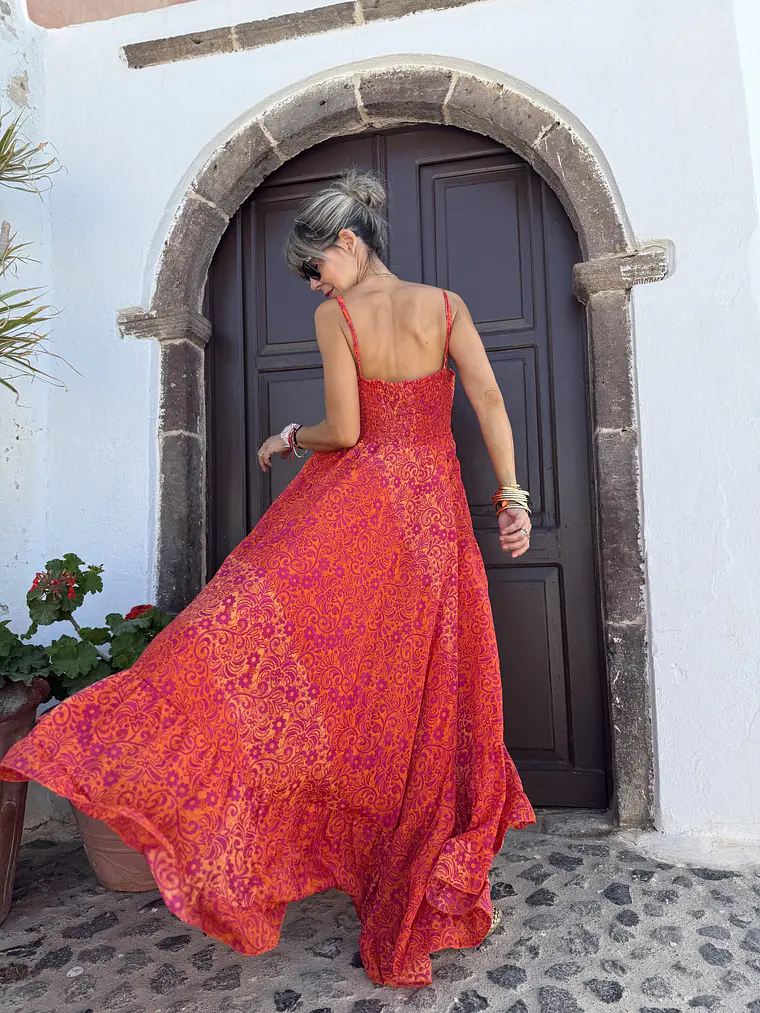 Nishka dress 1210 orange/red 1 3