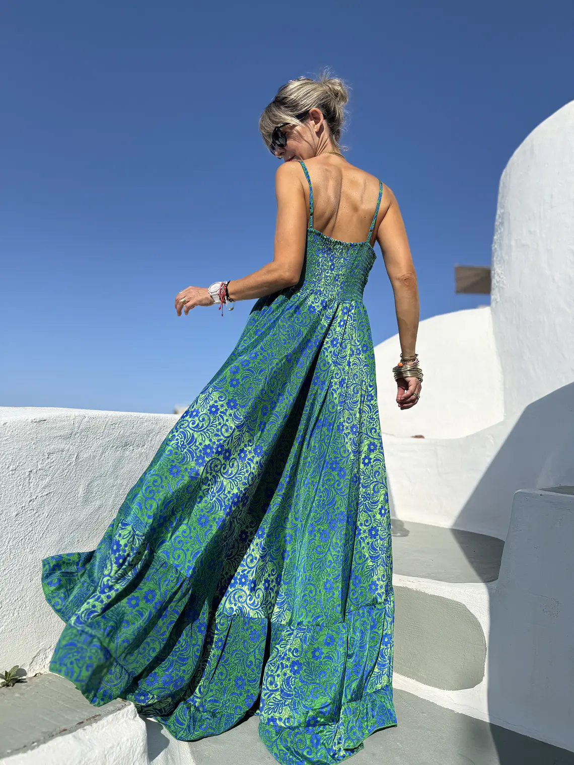 Nishka dress 1210 green/blue 2 4