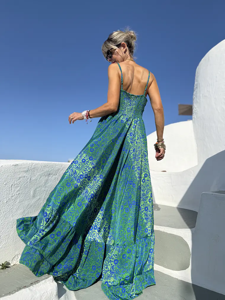 Nishka dress 1210 green/blue 2 4