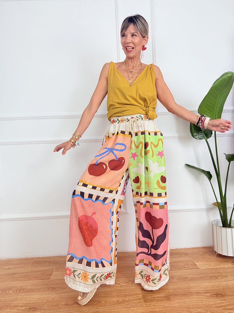 Pants Berry Printed V1190 4