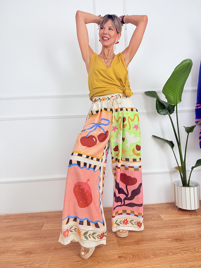 Pants Berry Printed V1190 1