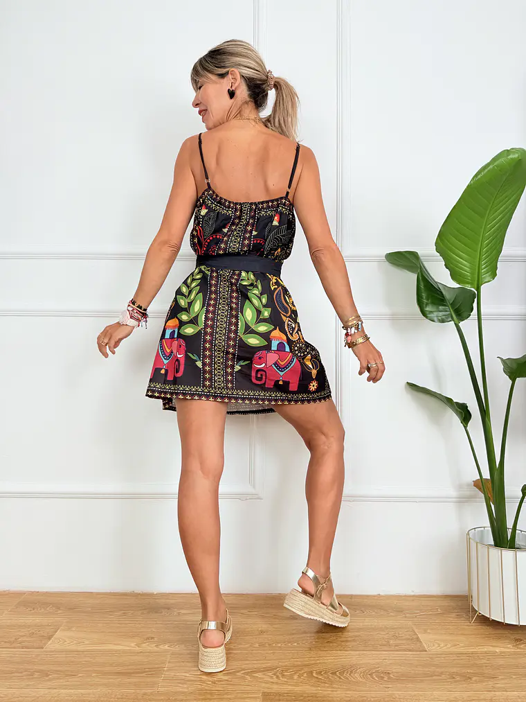 Tropical Tiger Mini Dress D978 3