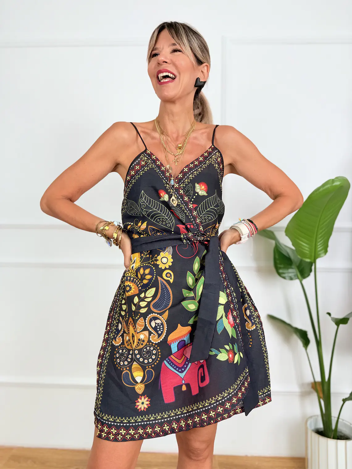 Tropical Tiger Mini Dress D978 1