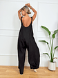 Oleana Linen Jumpsuit 82871 Black  - thumbnail 3