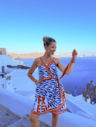 Mediterraneo Mini Dress D978 Petit Collection Blue