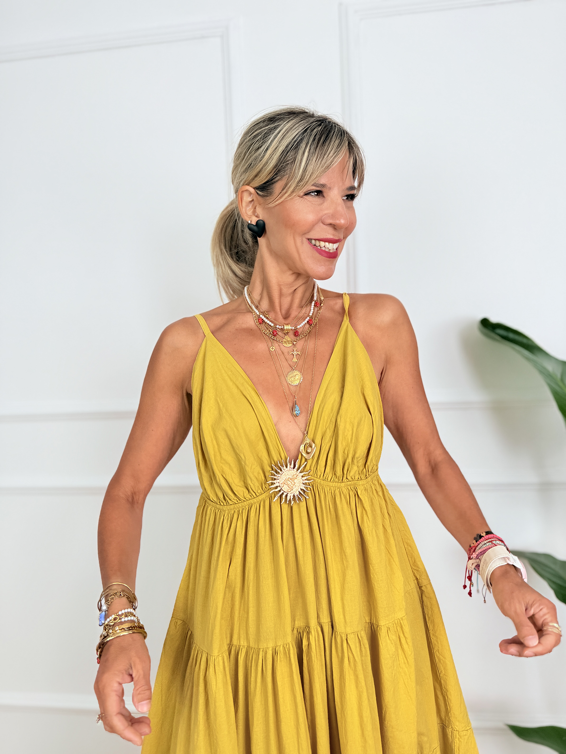 Tuscan Sun Dress 13162 Mustard 4