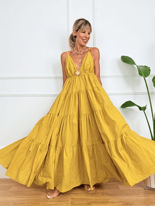 Tuscan Sun Dress 13162 Mustard