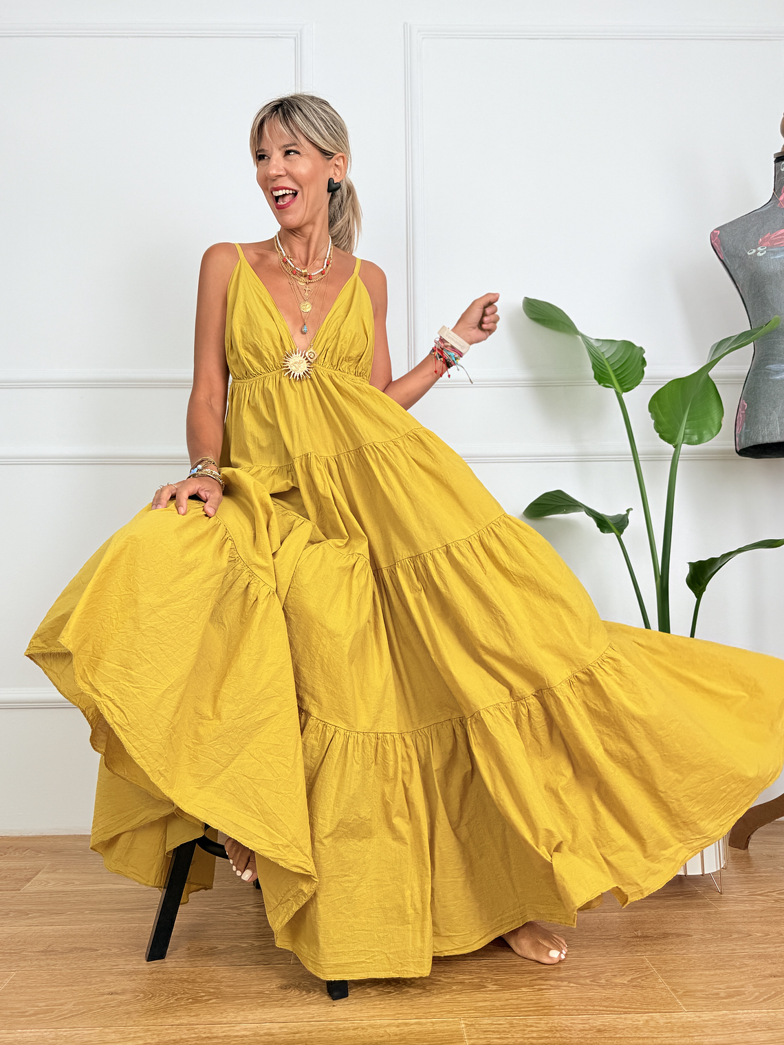 Tuscan Sun Dress 13162 Mustard 3
