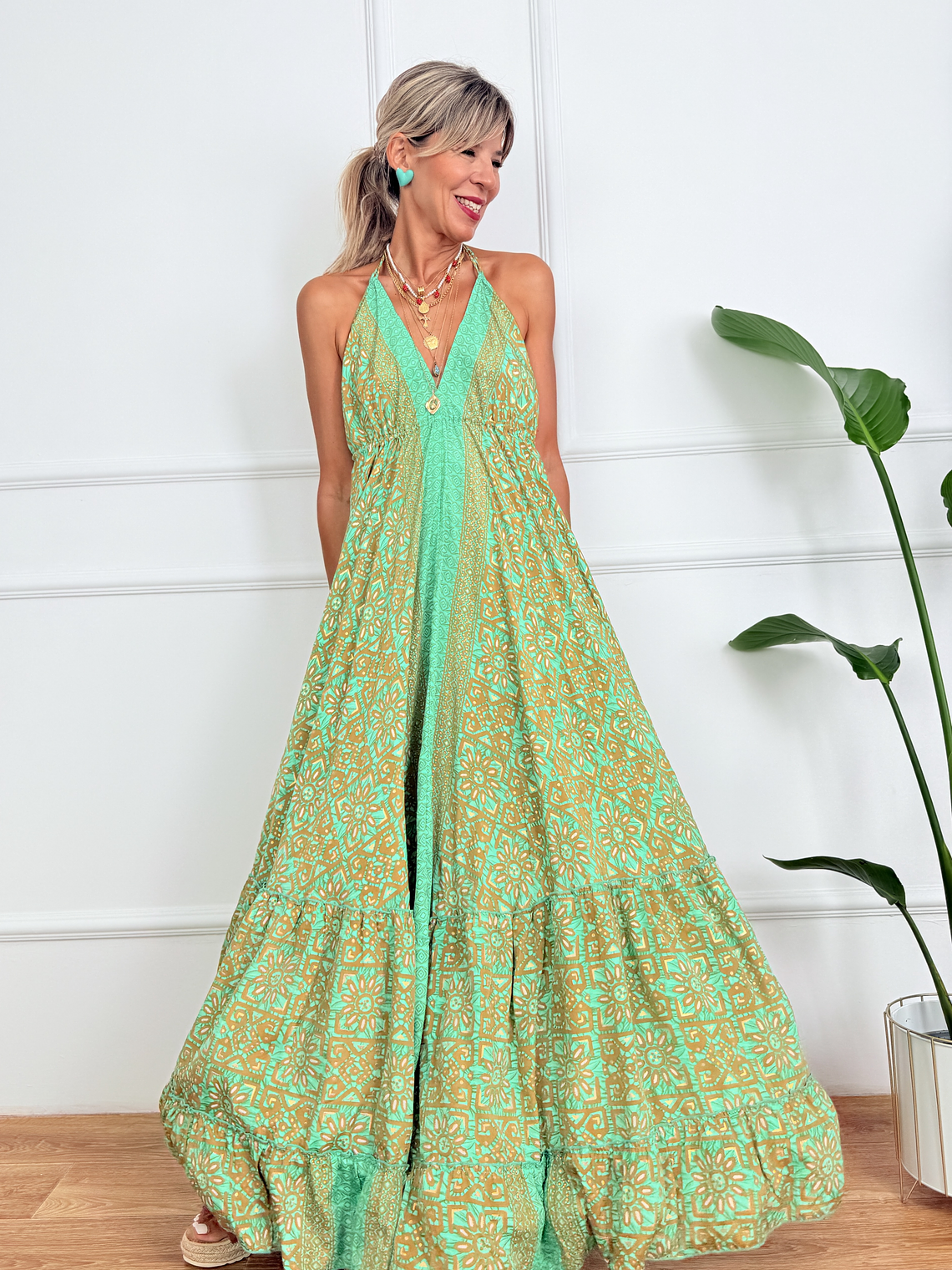 Yasmyn Dress P0013 Green 1