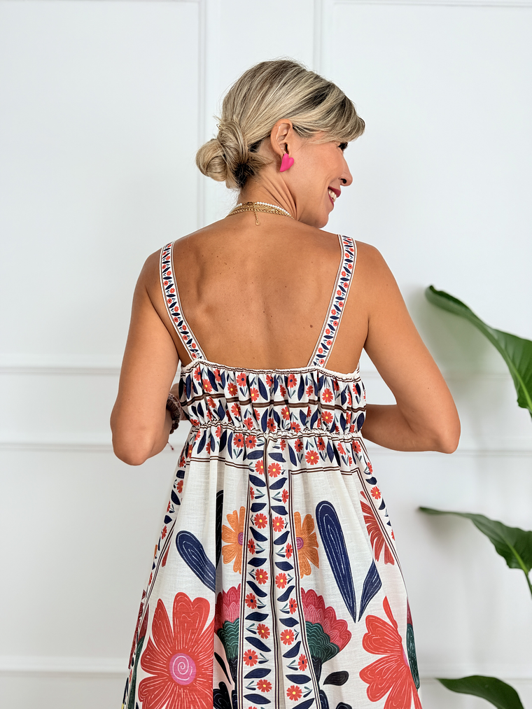 Denver Dress D1113 Orange Flowers 4