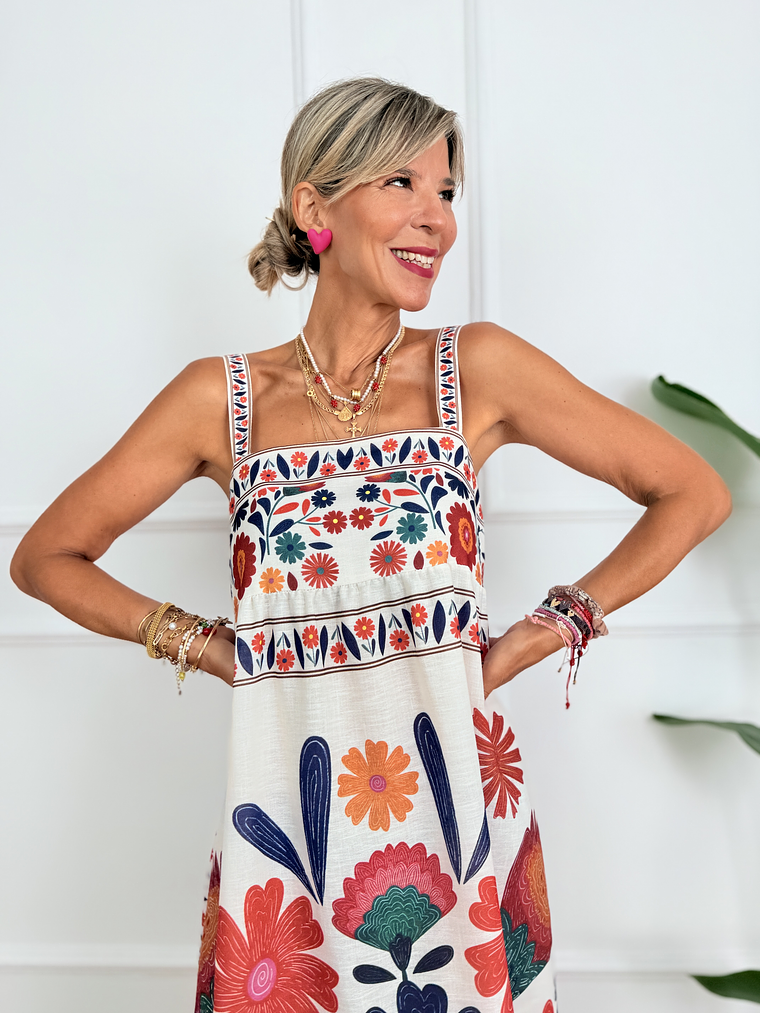 Denver Dress D1113 Orange Flowers 3