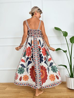 Denver Dress D1113 Orange Flowers