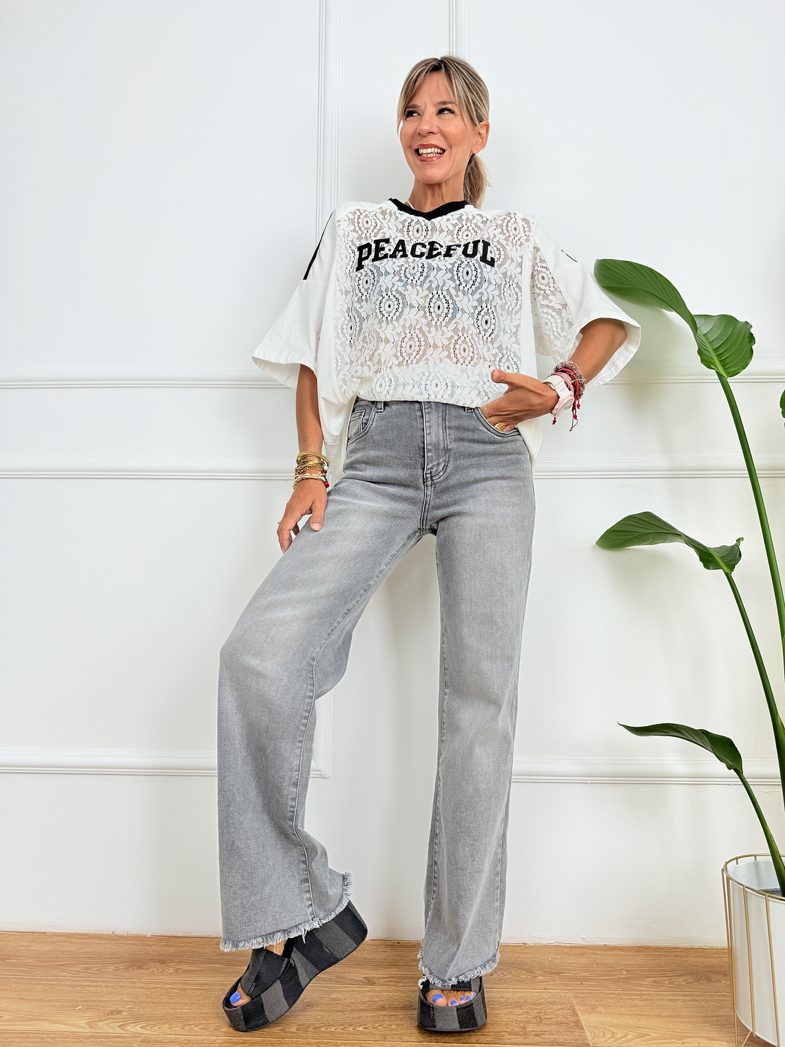 Aspen Wide Leg Jeans 1553 Grey 1