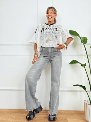 Aspen Wide Leg Jeans 1553 Grey