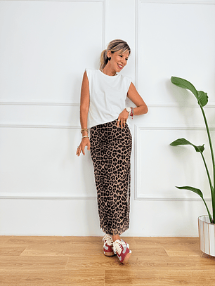 33302 Pencil BROWN/LEOPAR Skirt 