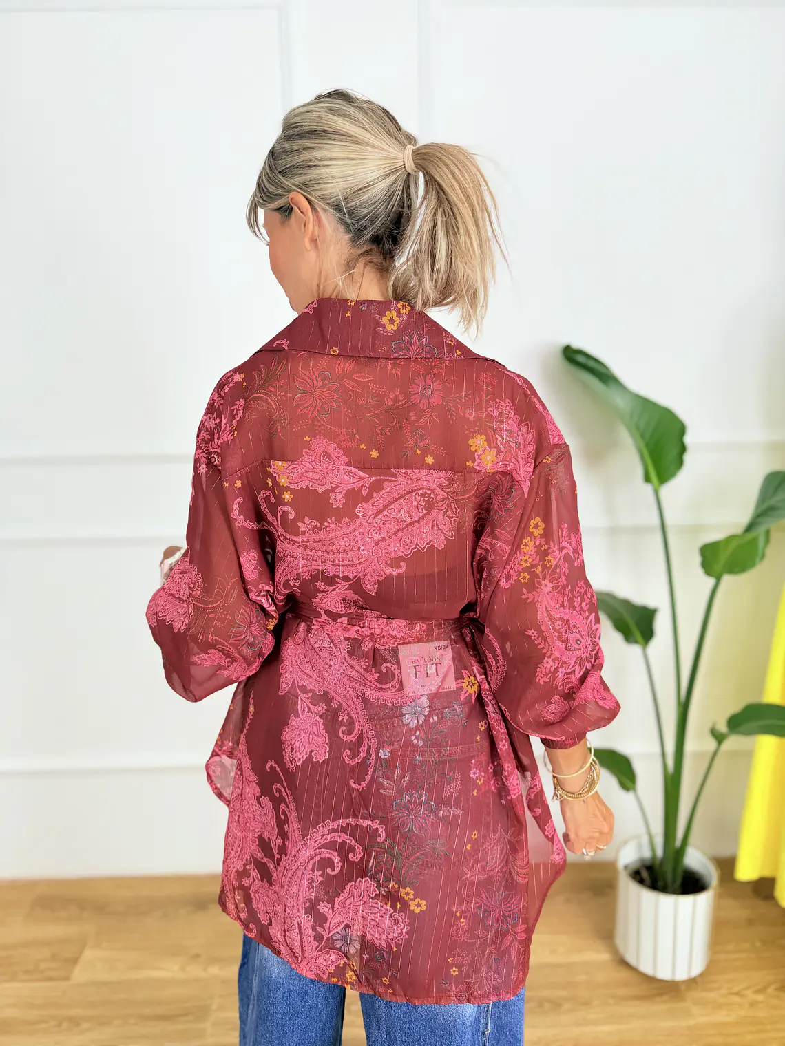 Imelda Floral Shirt 58271 Wine 4