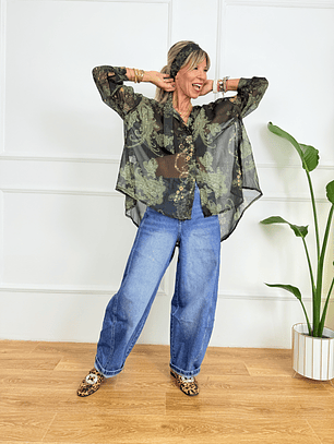 Imelda Floral Shirt 58271 Black