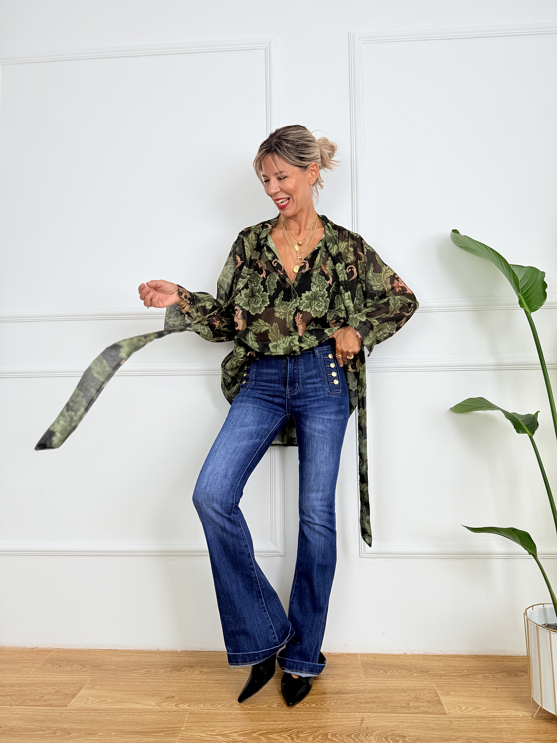 Rena 57991 Shirt Black/Green 2