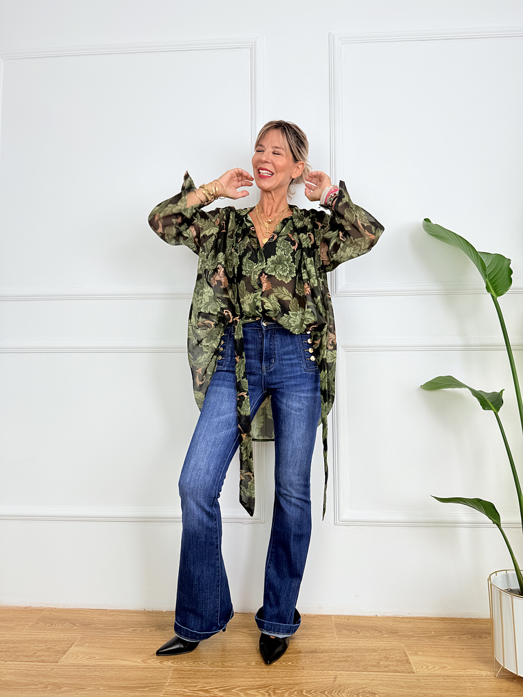 Rena 57991 Shirt Black/Green 3