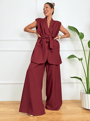 PLUS SIZE Voluptuous Suit 7933 Wine Red 