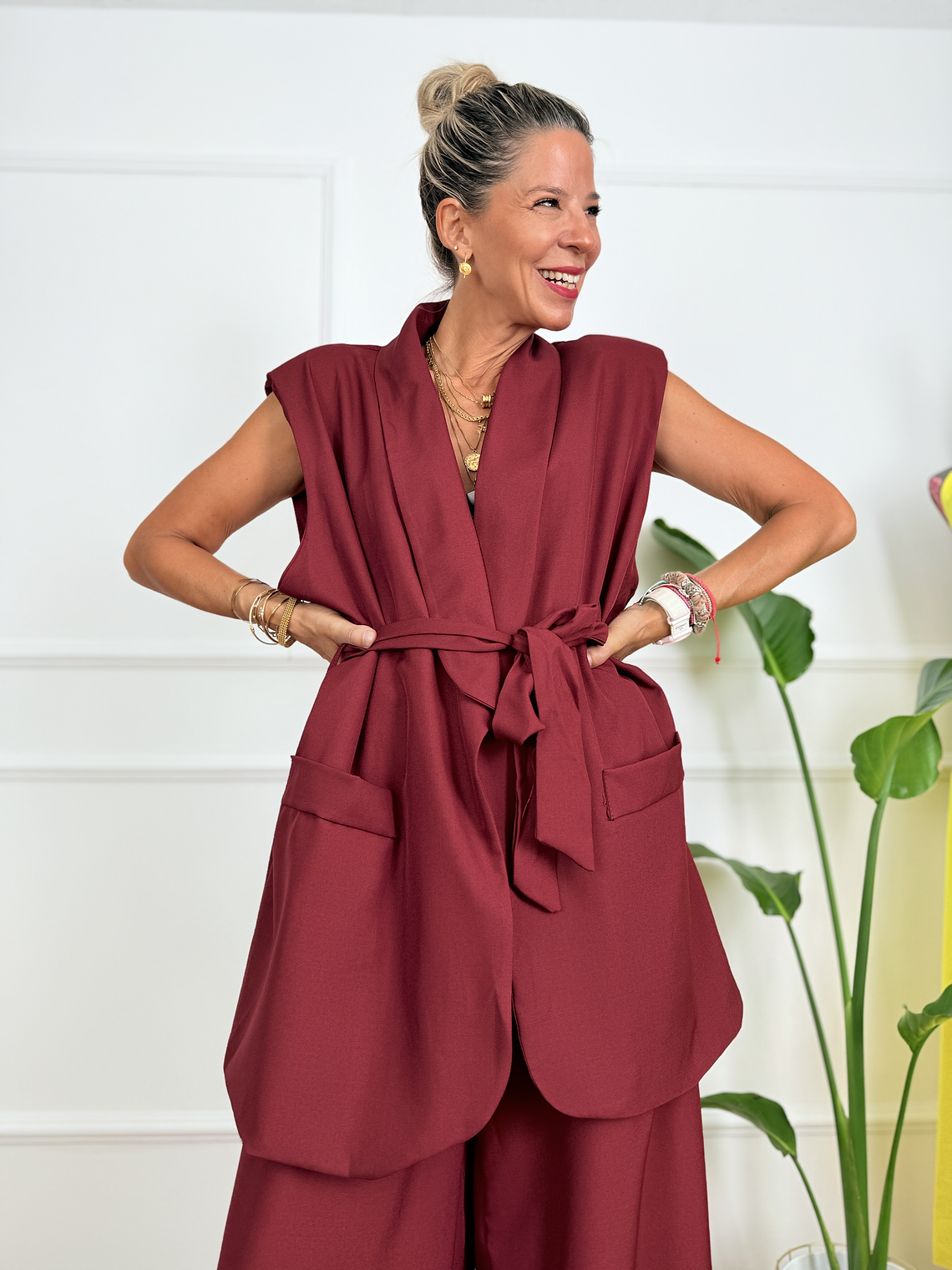 PLUS SIZE Voluptuous Suit 7933 Wine Red  3