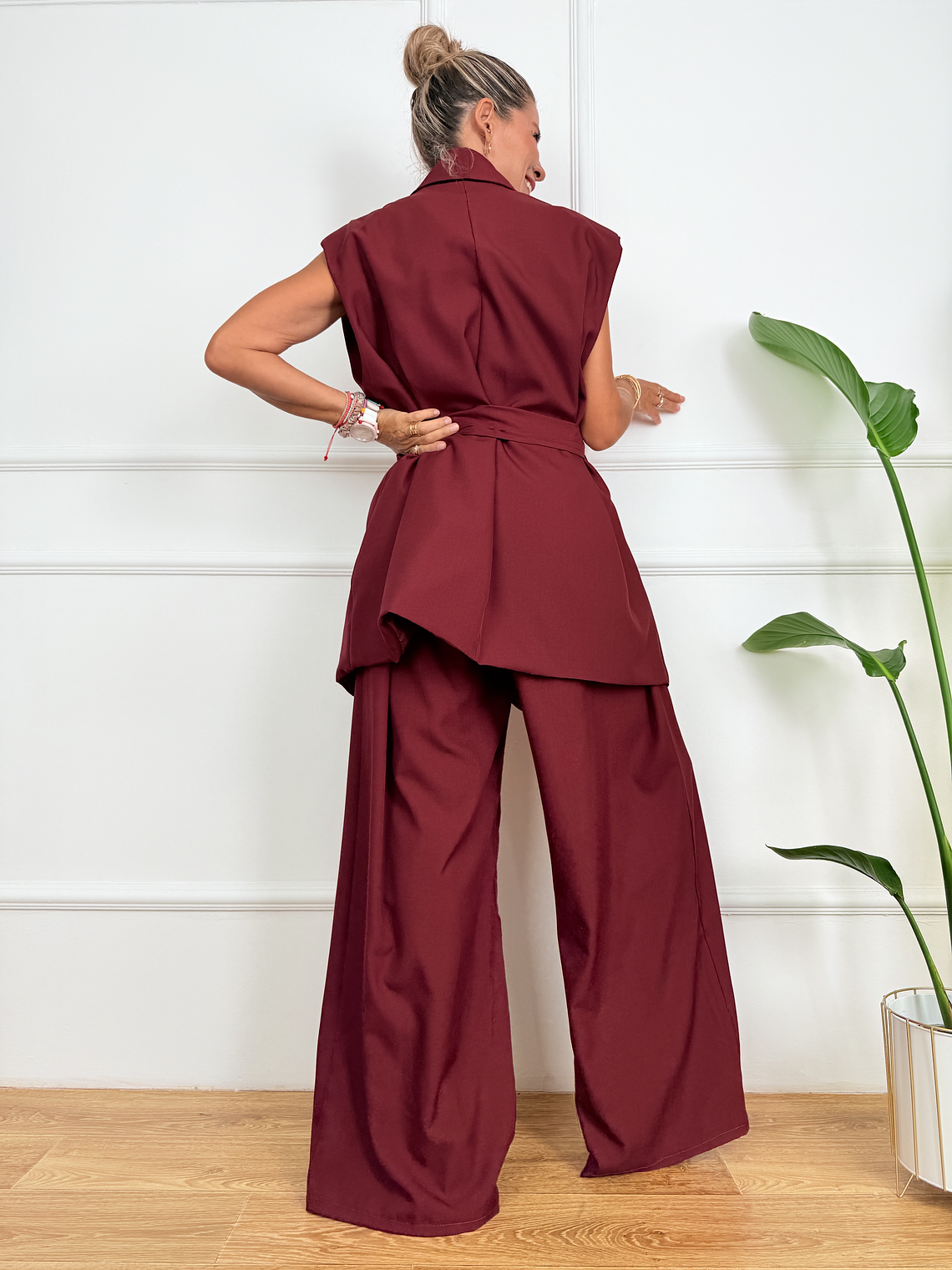 PLUS SIZE Voluptuous Suit 7933 Wine Red  2