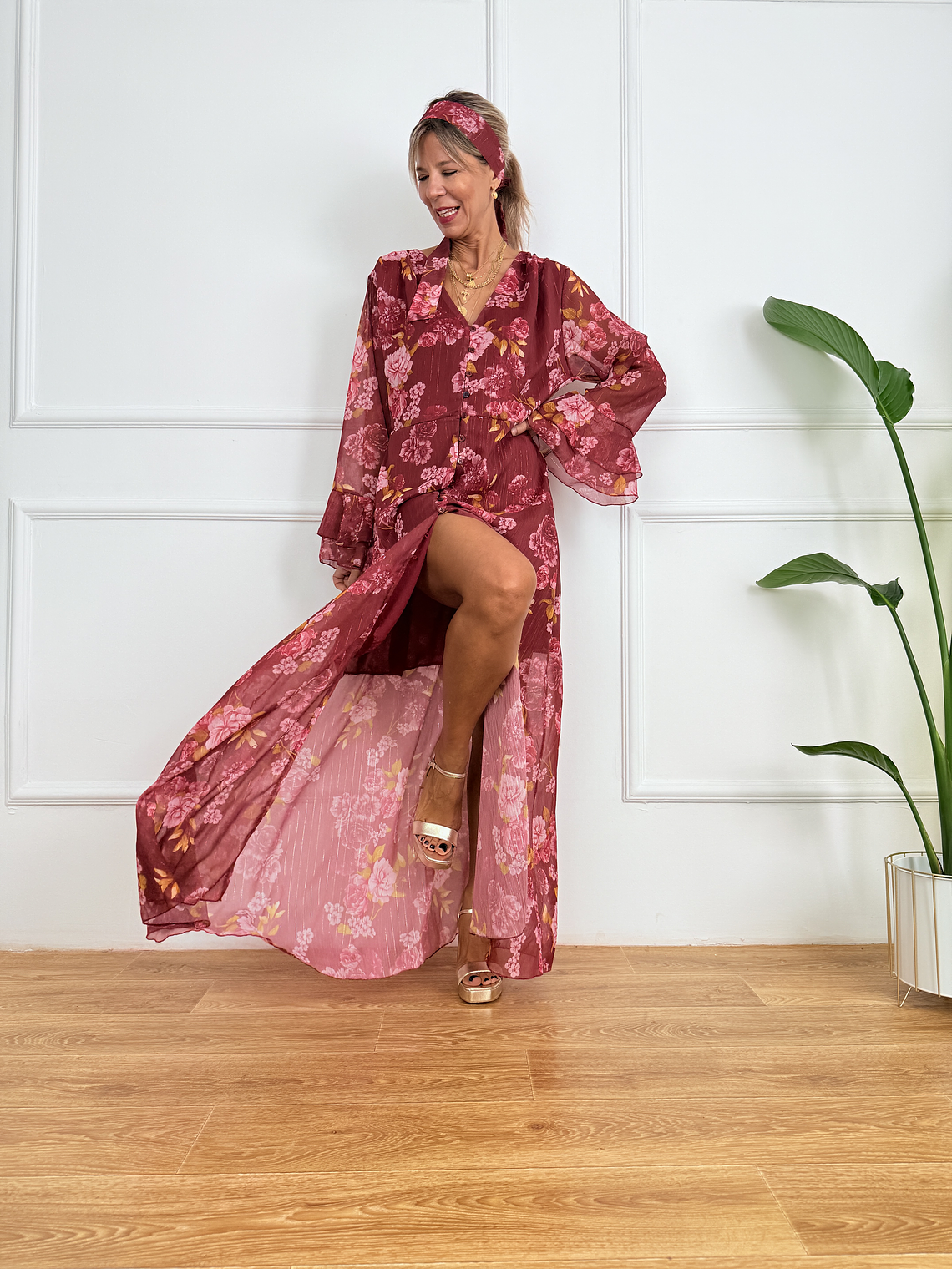 Gilded Chic Dress 6158 Wine  1