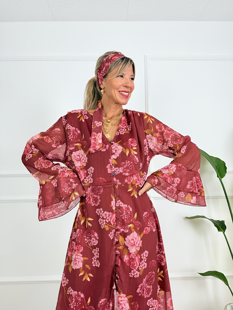 Gilded Chic Dress 6158 Wine  4