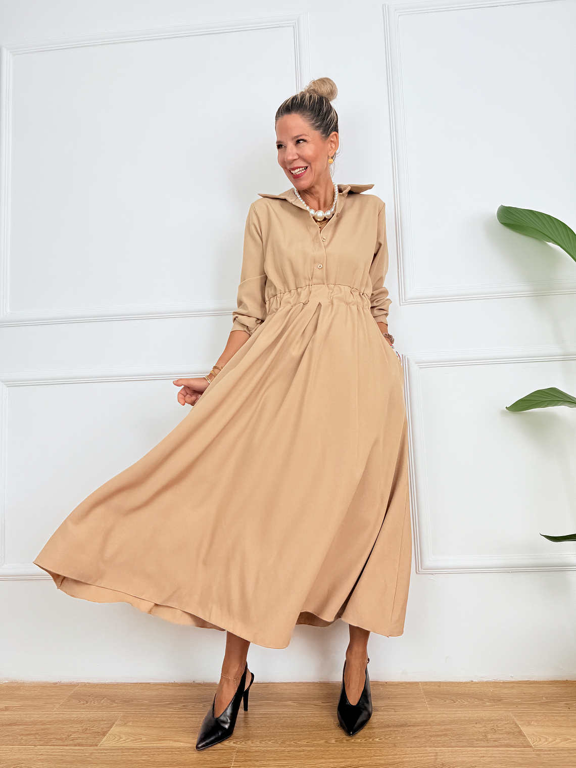 Remina  Dress  9287 Beige 1