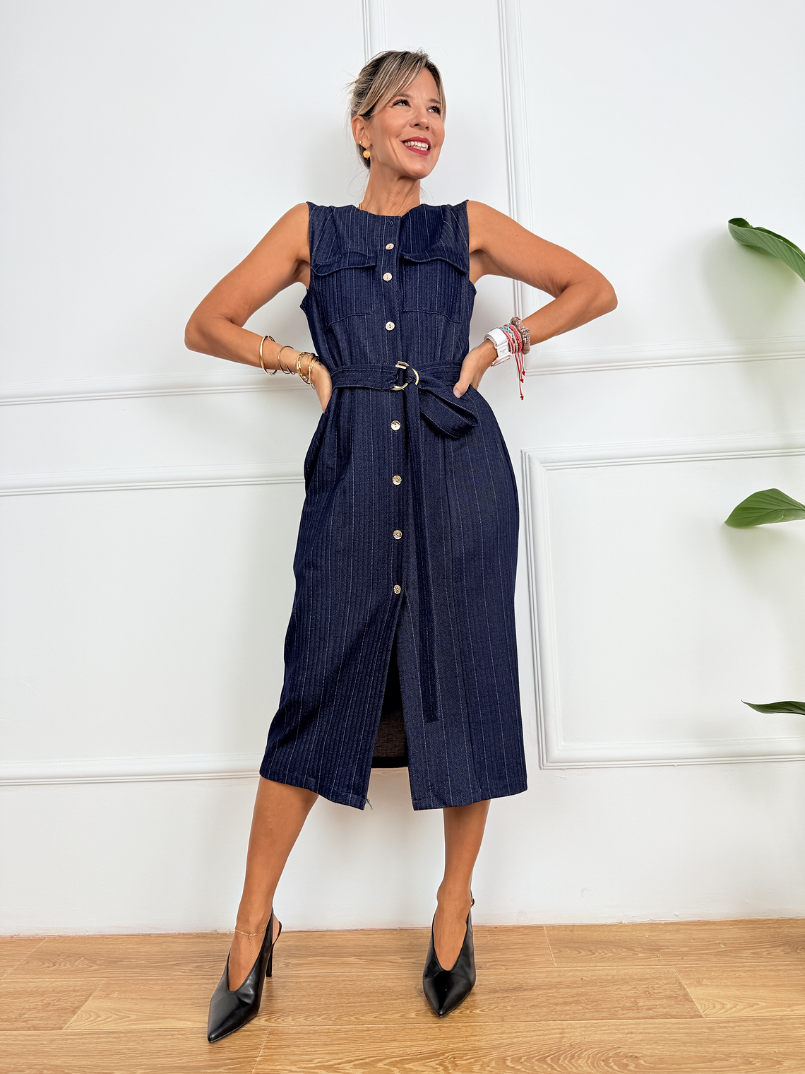 90's Chic Dress 2833 Denim Blue 1