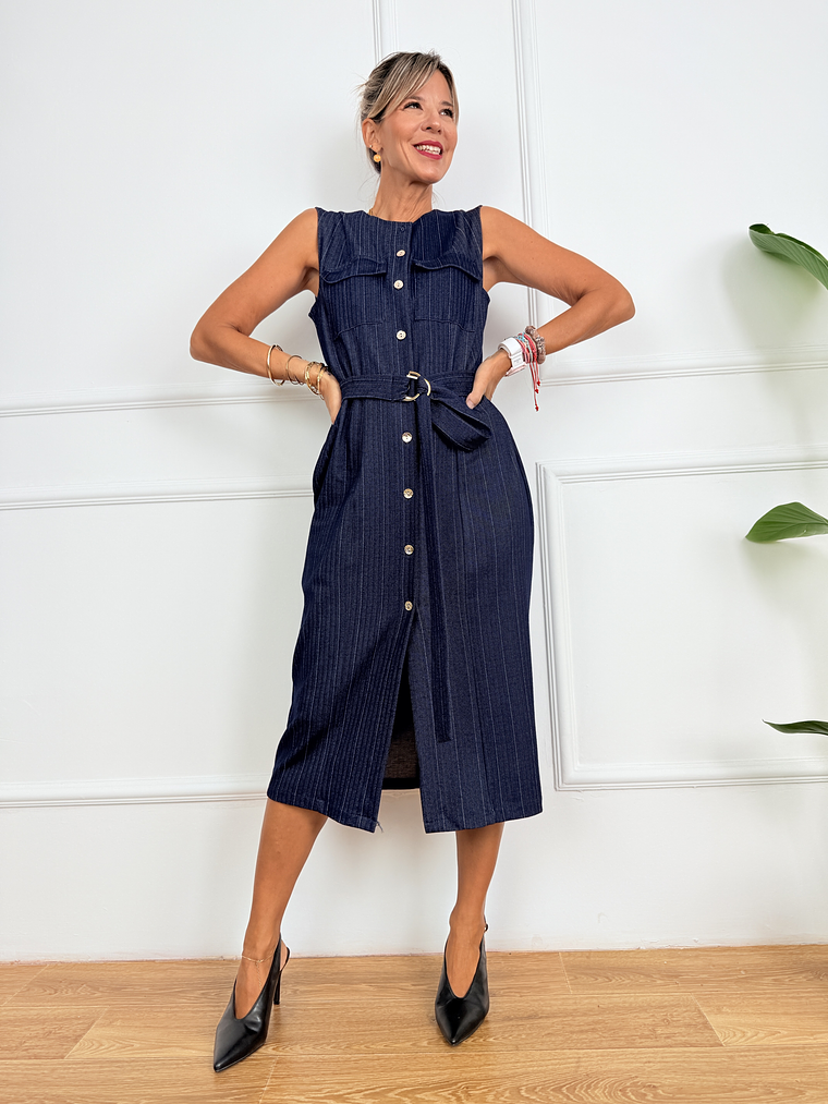 90's Chic Dress 2833 Denim Blue 1