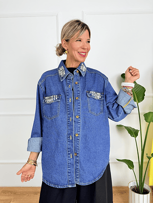 Denim Diamonds Shacket MI289 Blue