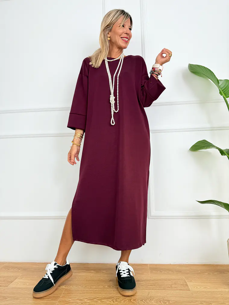 Concetta dress 17930 BURGUNDY 1