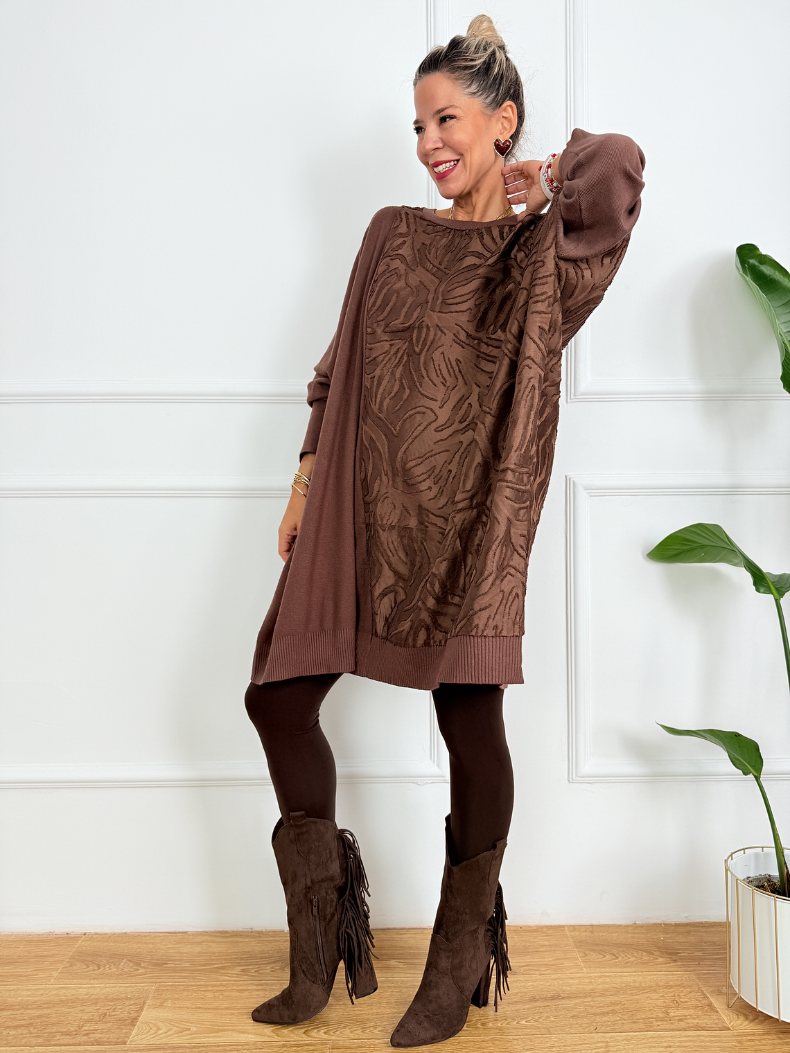 BW02015 AMARILLA BROWN DRESS 1