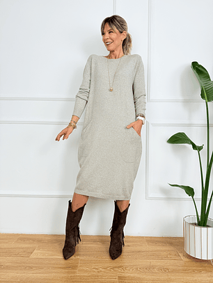 Autumn Rose Dress JT319 Sand