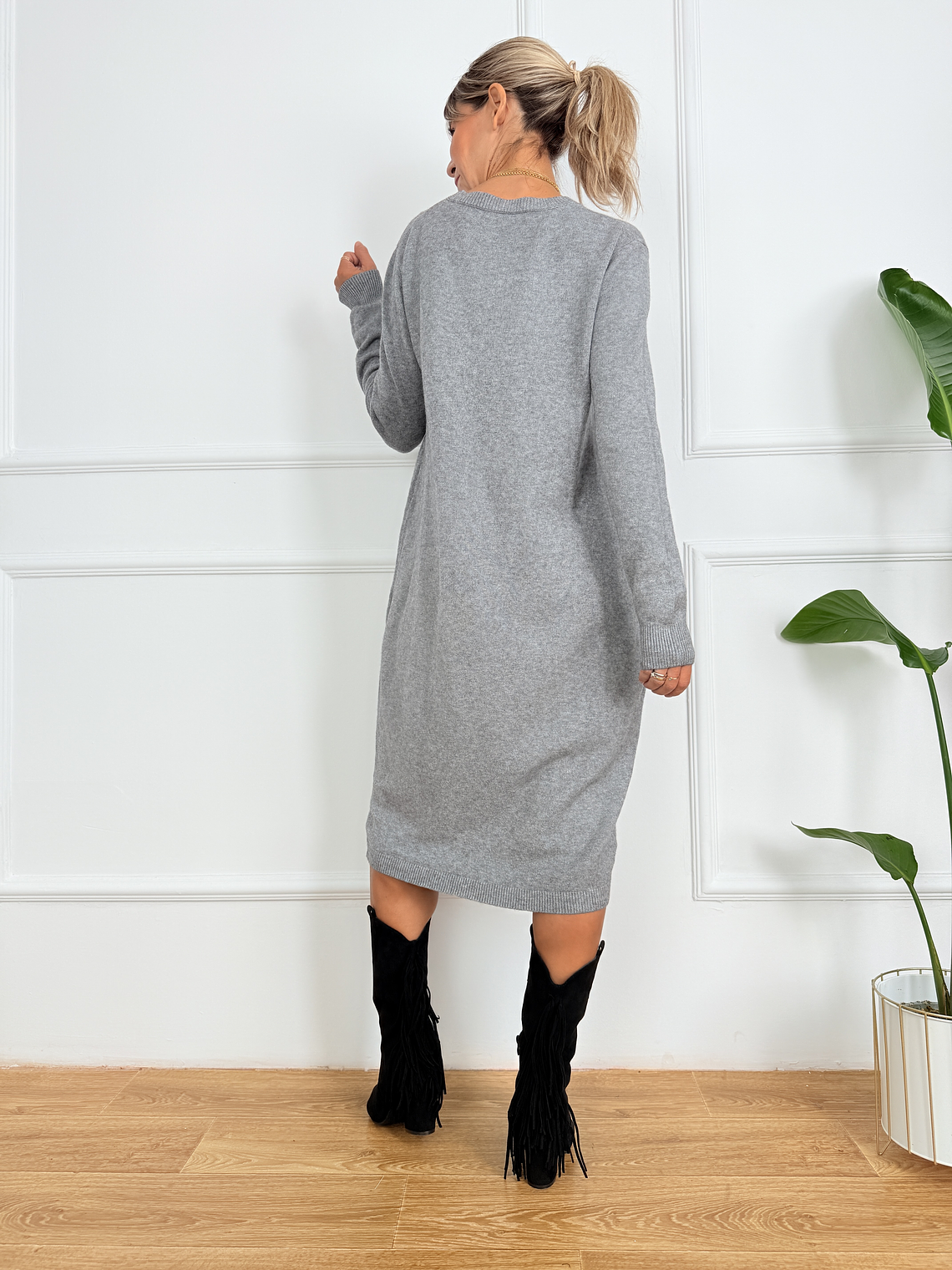 Autumn Rose Dress JT319 Grey 4