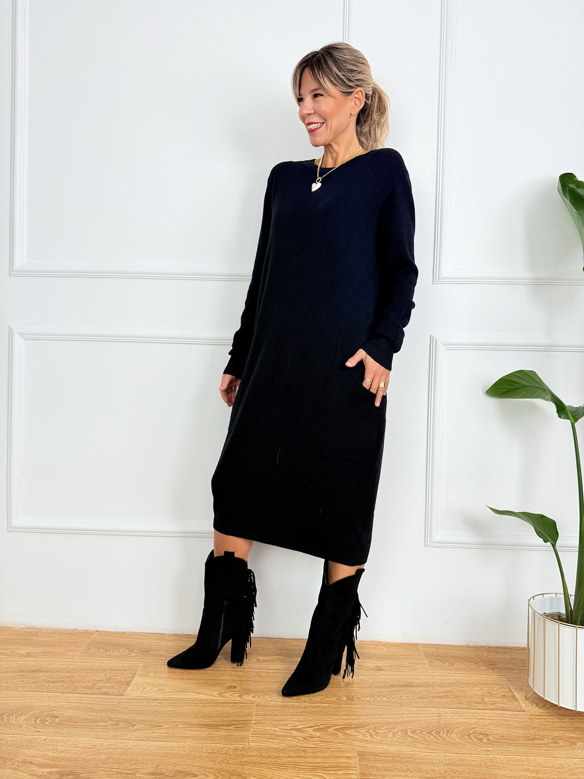 Autumn Rose Dress JT319 Black 4